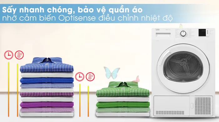 Máy sấy quần áo Beko 8kg ngưng tụ mã số DU8133GAOW